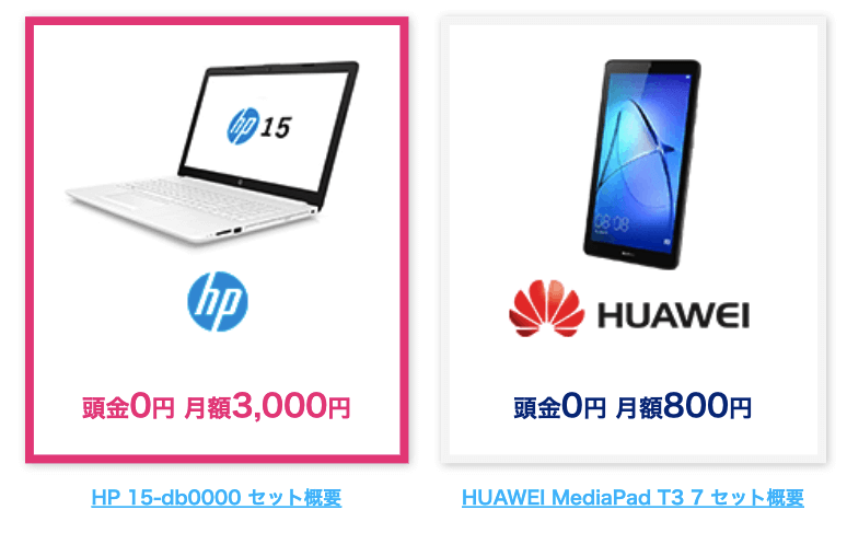 WiMAXとPCセット